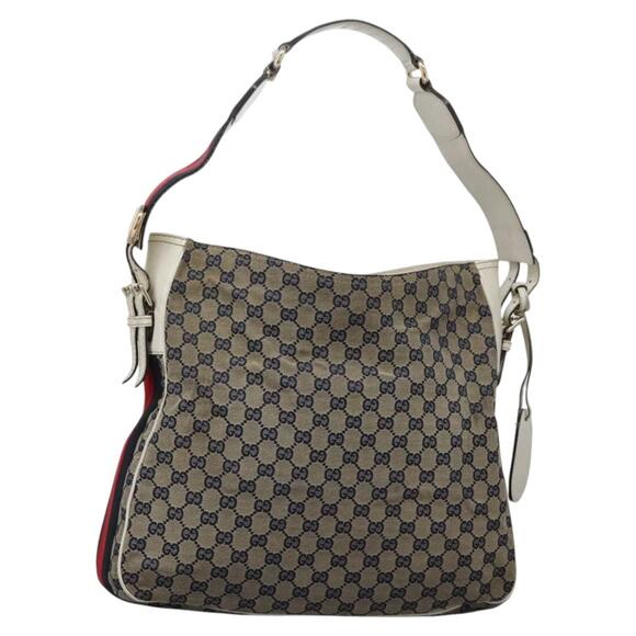 GUCCI GG Canvas Sherry Line Shoulder Bag Navy Gold 247597 247597 - Picture 1 of 16